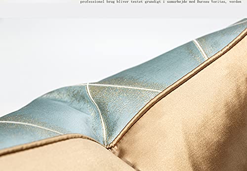 Set Of 2 Decorative Throw Pillow Covers Gold And Blue Jacquard Pattern Cushion Covers For Spring Couch Sofa Bed Chair Car Home Decor, Square Pillowcase 18 X 18 Inches (Light Blue) #TOP4