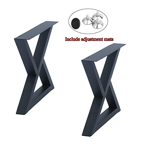 Image of MBQQ 2 Pcs Furniture Legs Rustic Decory Triangle Shape Table Legs,Heavy Duty Metal Desk Legs,Dining Table Legs,Industrial Modern, DIY Iron Bench Legs(H15.7 inchxW17.7 inch)
