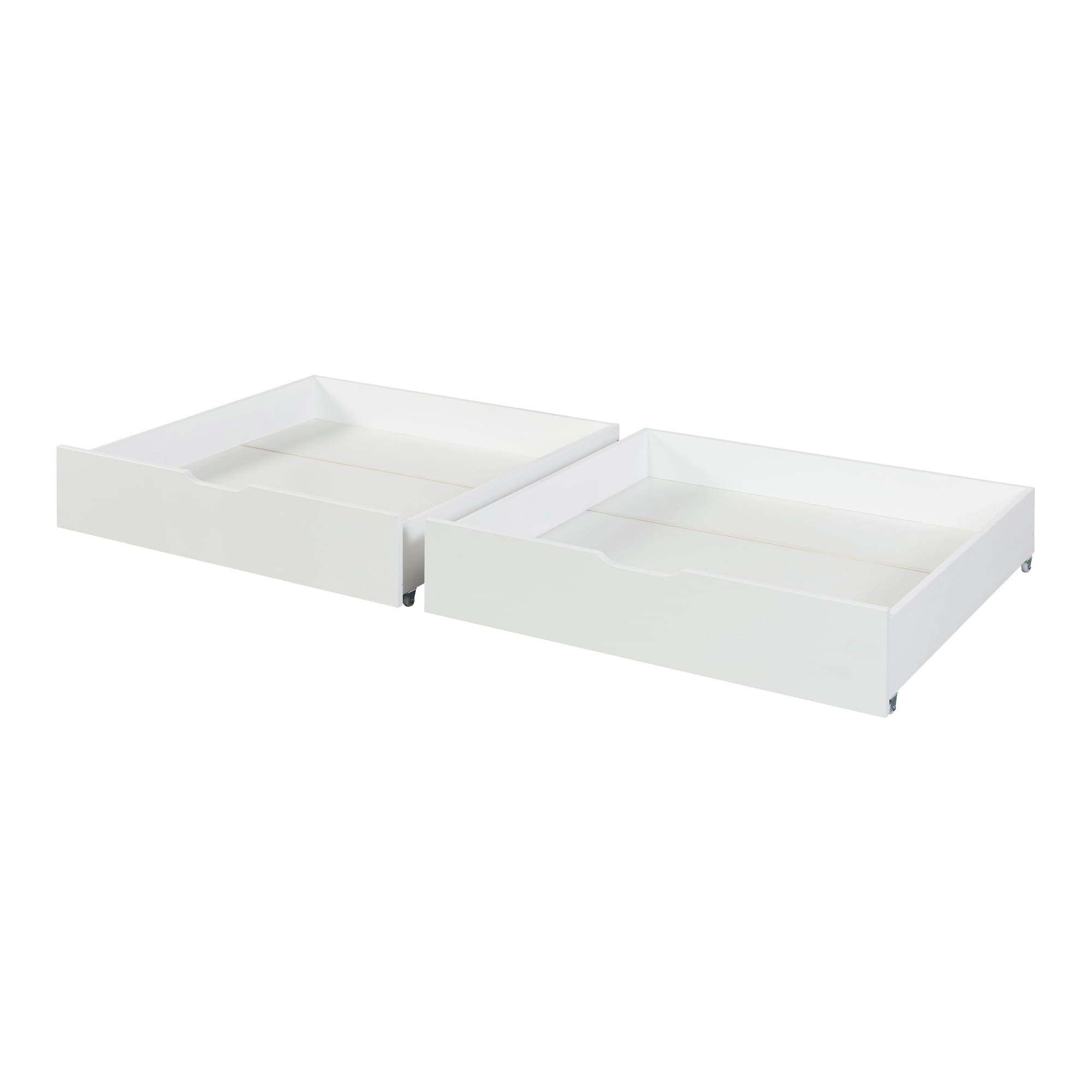 [en.casa] Set di 2 Cassetti Sottoletto Contenitori a 4 Rotelle Cassetti Biancheria da Letto Cassettoni da Stoccaggio Salvaspazio 97,5 x 92 x 22 cm Bianco