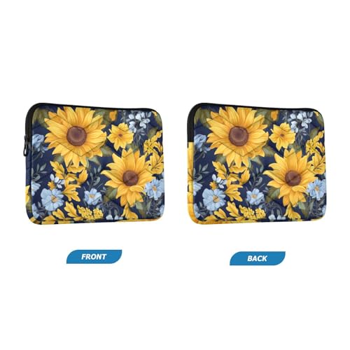 Funda para portátil 13-14 pulgadas con diseño Floral azul miniatura 2