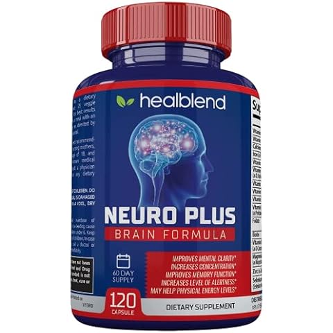 Neuro Plus Brain & Focus Formula - Nootropic Brain Booster Supplement, Supports Brain Health, Mental Clarity & Focus - Enhances Concentration & Mental Energy – 120 Capsules Cover