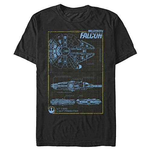 T-shirt Star Wars Force Awakens Millennium Falcon noir grandes tailles
