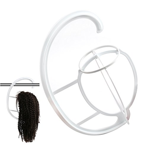 2 Pack Multifunctional Wig Hanger, Portable Wig Stand Holder for Wigs and Hats, Collapsible Wig Dryer Tool (White) by Bella Hair