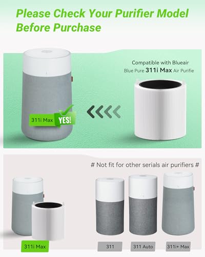 Image of 311i Max Smokeblock Replacement Filter Compatible with Blue Pure 311i Max Air Purifier F3MAX, 2-Pack, Activated Carbon Filter