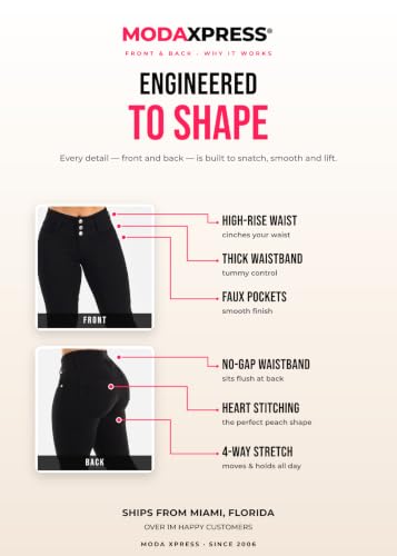 Image of Moda Xpress Women's Butt Lifting High Waisted Bootcut Jeans - Stretchy, Comfortable Flare Jeans in Junior Size Vintage Style