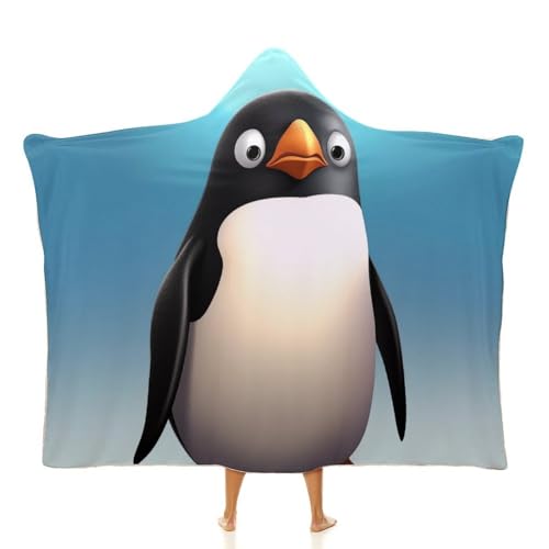 Couverture à capuche pingouin pour voyage et bureau