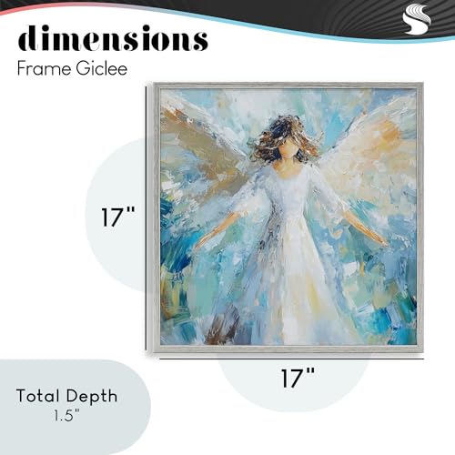 Décoration giclée encadrée ange volant tableau mural carré 43 cm - 5