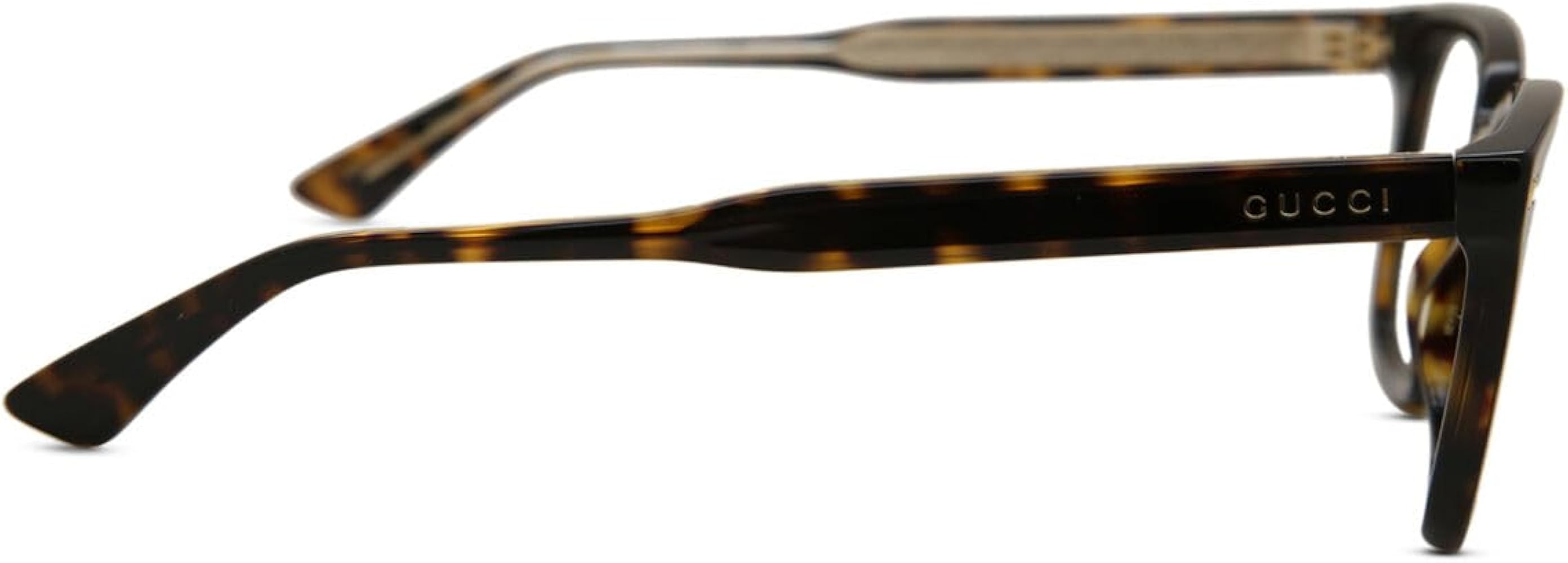 Amazon.com: Gucci 0184O 002 Havana Plastic Square Eyeglasses 50mm