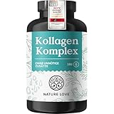 NATURE LOVE® Kollagen Komplex – 180 Kapseln – mit Hyaluron, Biotin, Selen, Zink, Vitamin C aus Acerola & Silicium aus Bambusextrakt – Collagen hochdosiert – laborgeprüft und in Deutschland produziert