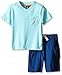 Nautica Little Boys' Two Piece V-Neck Tee Shirt with Pull On Shorts