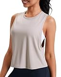JOYSPELS Workout Tank Tops for Women, Ice Silk Quick Dry Athletic Crop Top, Loose Fit Running Yoga Gym Shirts