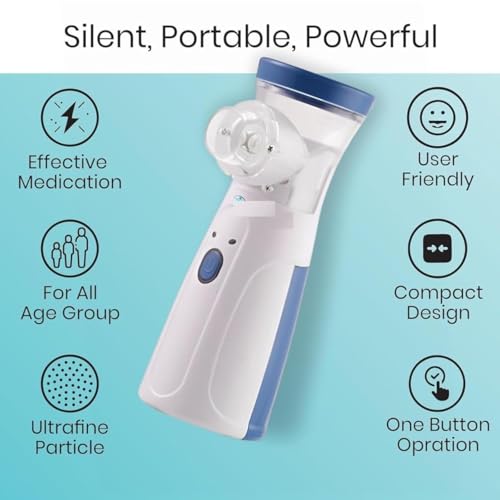 Image of VERTIS Portable Mesh Nebulizer for Steam Inhalation, Compact Cool Mist Machine for Sinus Relief, Cough & Cold Treatment for Adults & Kids