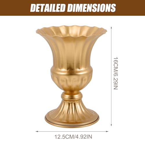 Jarrones conmemorativos para cementerio de hierro dorado en pack de 2 unidades 3