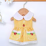 Dog Clothes for Small Dogs Girl Summer Puppy Plaid Dress Dog Cute Princess Bowknot Dress Outfits Pet