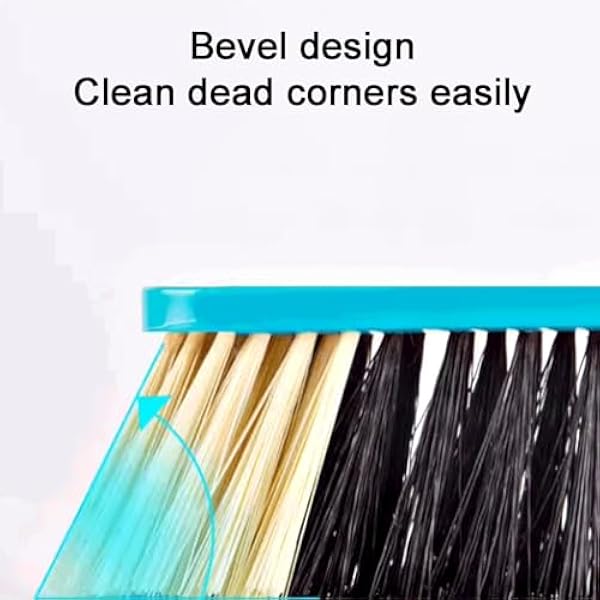 Совок и щетка для стола, набор «Desk Dustpan Plastic Angled Broom and Snap-On Pan Set Blue» (33 см × 21 см)
