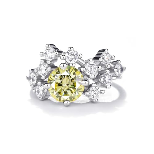 Bague en moissanite de couleur D et pureté VVS1 en argent 925