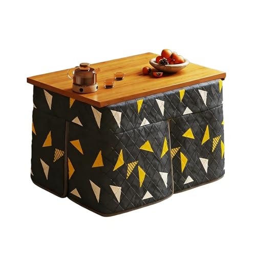 SZKTHD Kotatsu Japonés con Manta Y Calefacción. Conjunto De Kotatsu. Mesa De Centro. para Salón O Dormitorio. Apto para Todas Las Estaciones (Tono Madera/marrón).(Gray-A,70 * 70 * 70CM)