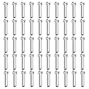 Homend 50 Pack 316 Stainless Steel Hand-Crimp Stemball Swages for 1/8