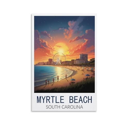 CNAHEIX Myrtle Beach South Carolina Vintage Travel Posters...