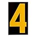 Brady 5890-4, 58904 Bradylite Reflective Number and Letter, (12 Packs of 25 pcs)