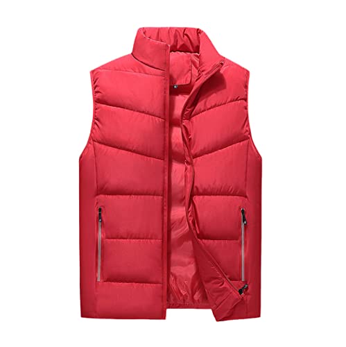 Gilet en coton homme rouge XXXL - Manteau épais d'hiver style coréen