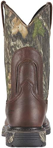 Ariat Mens WorkHog Wide Square Toe Waterproof Steel Toe Work Boot Aged Bark/Black 8 Wide | Image 4