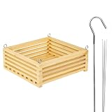 Nature Crafted 10" Wooden Orchid Basket with Hanger for Vandas & Ferns, Square Wood Hanging Planter for Patio, Balcony Decor, Garden Flower Pot for Indoor Outdoor Plants