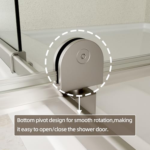Image of Royal Guard 56-60 inch W x 71 inch H Pivot Swing Glass Shower Door,Chrome