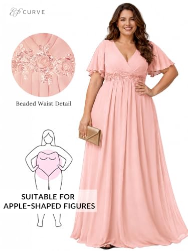 Image of Ever-Pretty Plus Women's Chiffon Plus Size Formal Mother of Bride Dresses