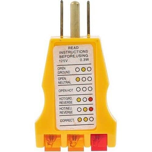 Electrical Outlet Receptacle Tester Faulty Wire Finder Color Coded Wall