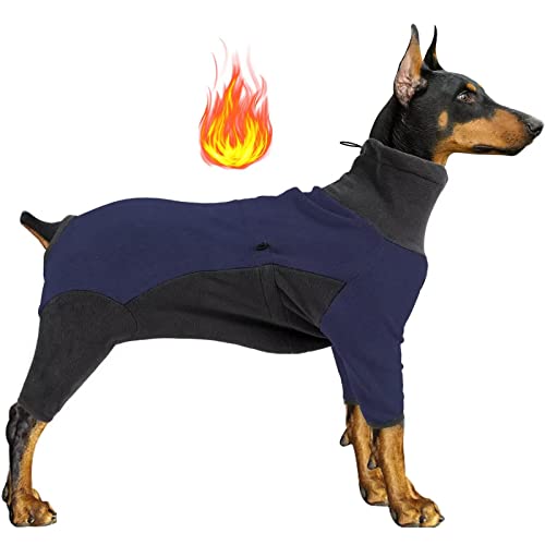 Hundebekleidung & Zubehör, Hund Wintermantel für Hunde, Winddichte Mäntel Hund Schneeanzug Warme Fleecekleidung Komfort Leichte Jacke bei kaltem Wetter für Klein Mittel Groß (XXS,Schwarz Blau) Cover