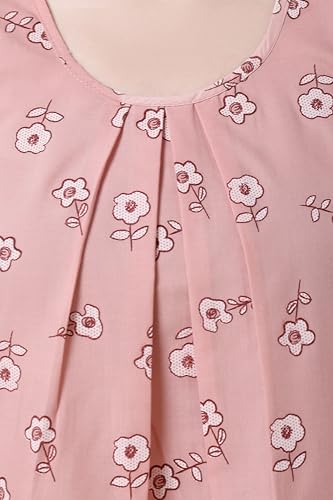 Image of Women's Viscose Blend Comfort Short Nighty with Side Pockets | Soft Printed Short Night Dress for Everyday Wear | Easy to Wear (CS5001)