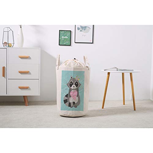Bolsa de baño de lino impermeable para la playa y piscina con diseño mapache 5
