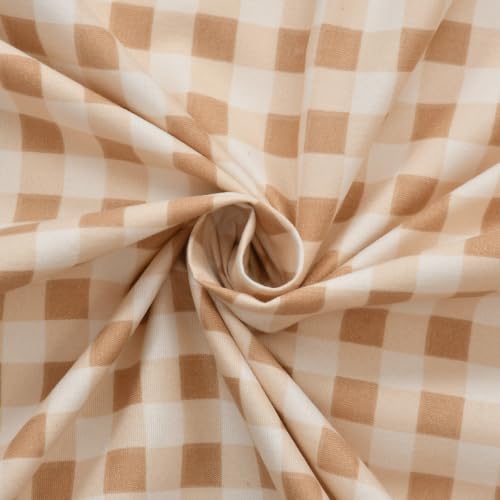 Image of NHD HOME Pure Cotton 220 tc Flat Single Bedsheets for Summer Breathable | Wrinklefree | Super Soft (Size-60 X 90 Inch) with 1 Pillow Covers (Size-17 X 27 Inches, Latte Checks