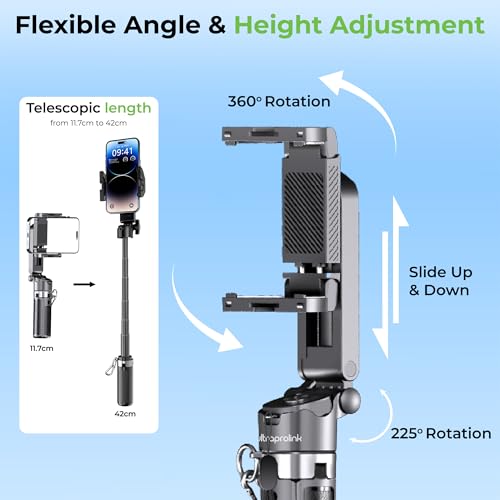 Image of UltraProlink Snap-Z Two Mini Selfie Stick & Tripod | World's Smallest 13cm Foldable Selfie Stick | MagSafe + Clamp Holder | 42cm Extendable | BT Remote | Lightweight 194g | Android & iOS Compatible