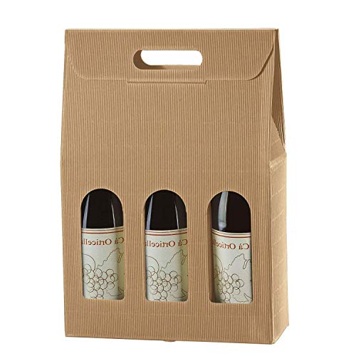 Simba Paper Design 30 Cajas 3 Botellas cartón Avana Ondulina cm 27 x 9 x h 38