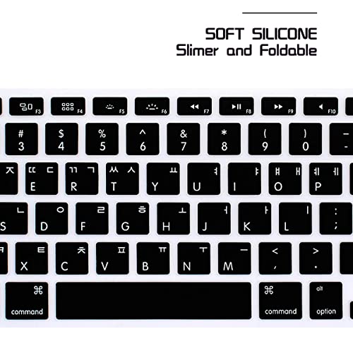 Hrh Korean Silicone Keyboard Cover Skin For Macbook Old Air 13,For Macbook Pro 13/15/17 (With Or W/Out Retina Display, 2015 Or Older Version)&For Imac Older Usa(Not For Macbook 13 Air A1932)-Black #TOP5