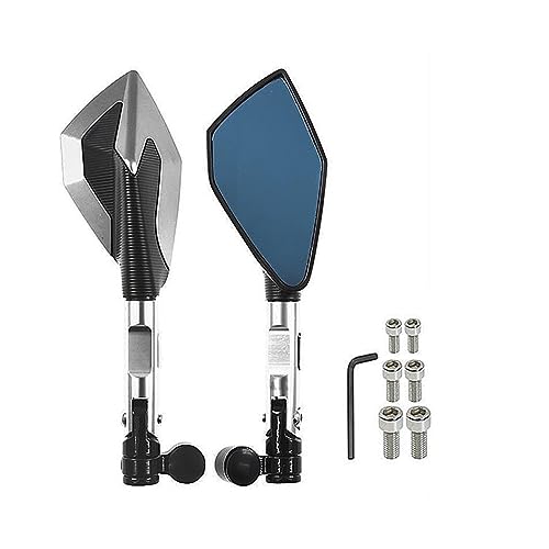 に適合する ドゥカティ に適合する モンスター 400/600/900/1100 M400 M900 S4R S4RS S2R 695 S DS ユニバーサルオートバイバックミラーサイドミラー(B-Silver)