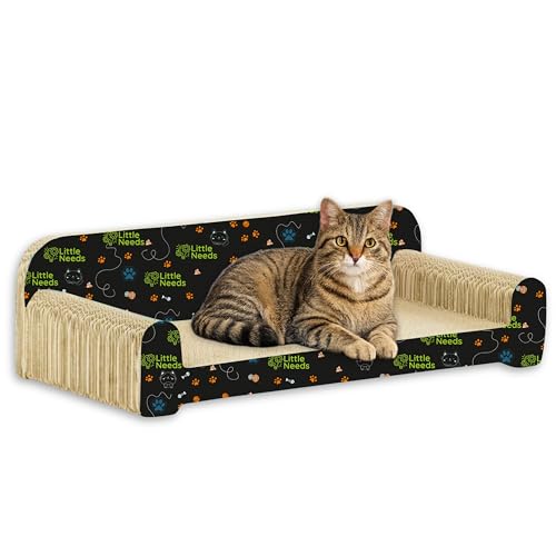 Image of Cat Scratcher with Catnip (Sofa Scratcher) | 20 inch Durable Corrugated Cardboard Scratch Pad & Lounger for Cats & Kittens | Furniture-Shaped Design for Claw Care, Daily Play & Relaxation