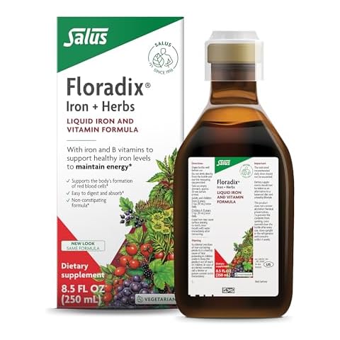 Floradix by Salus Iron & Herbs - Liquid Herbal Supplement for Energy Support - Iron Supplement with Vitamin C & B Complex Vitamins - Liquid Iron Supplement for Men & Women - 8.5 oz Cover