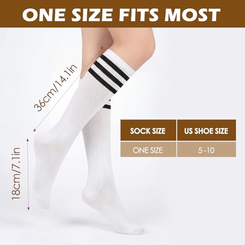 Image of American Trends Womens Athletic Knee High Socks Outdoor Sport Thigh High Stockings Casual Stripes Tube Socks