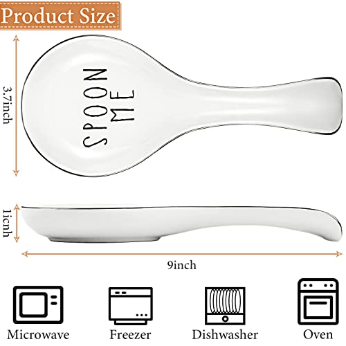 Image of Patelai Ceramic Spoon Rest Spoon Holder Stovetop for Kitchen Stove Coffee Bar Accessories Christmas Gift(White, Black,Text Style)