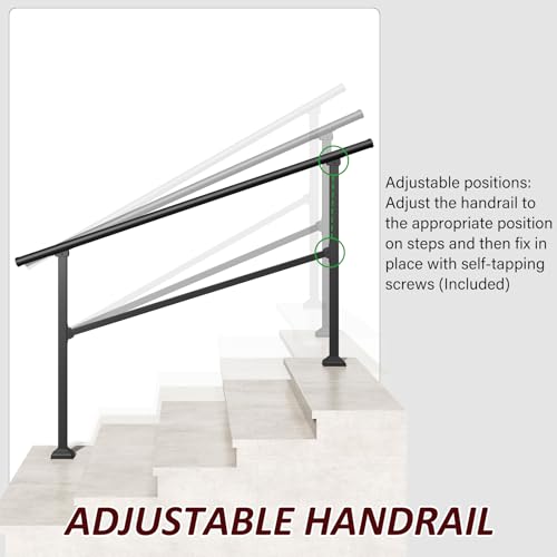 Snapklik.com : Hand Rails For Outdoor Steps, 5 Step Handrail, Outdoor ...