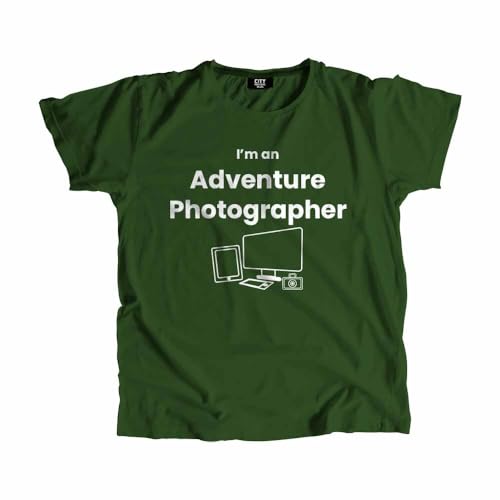 T-shirt Adventure Photographer vert olive pour homme et femme