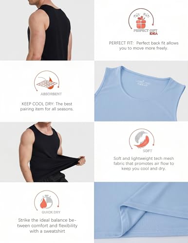 Image of OYGSieg 6 Pack Men's Quick Dry Workout Tank Tops Breathable Gym Sleeveless Muscle Shirts for Active Men