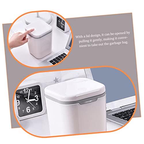 Caneca de basura mini rectangular blanca SOLUSTRE miniatura 7