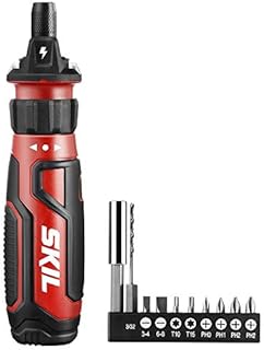 SKIL Rechargeable 4V Cordless Screwdriver with Circuit Sensor Technology, Includes 9pcs Bit, 1pc Bit Holder, USB Charging Cable - SD561201