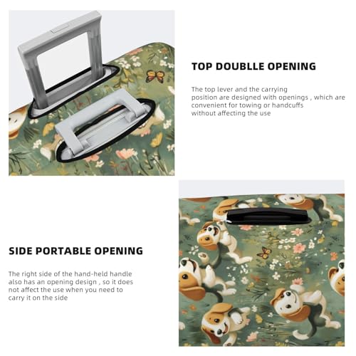 Beagle Puppy Dog Print Travel Luggage Covers, Washable Suitcase Covers Protector for Luggage 18-32 Inch High Elasticity4