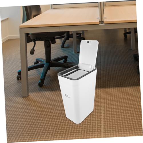 Cubeta de plástico delgada con tapa para basura miniatura 5
