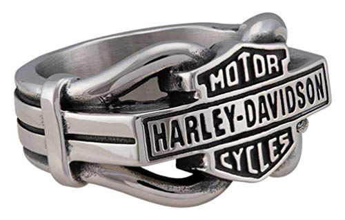Harley-Davidson Men's Vintage B&S Hardware Ring Band - Stainless Steel, Silver2